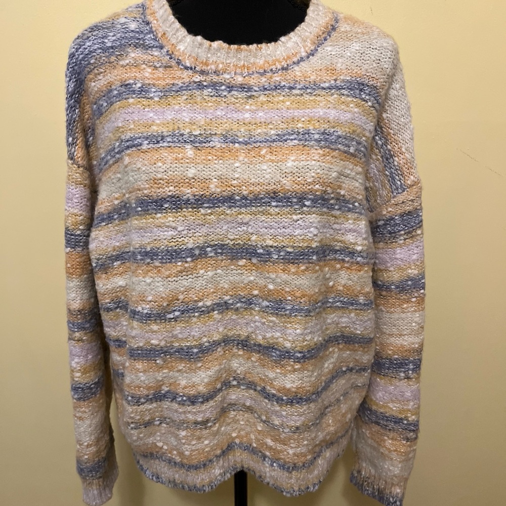 Cozy Striped Women's Sweater in Pastel Hues